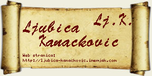 Ljubica Kanačković vizit kartica